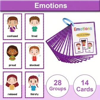 28 de grupuri Emoția mea Sentimentul Engleză Învățare Cuvinte Flashcards Copii Educaționale Învață Pentru Copii Iluminare Flash Cards