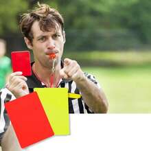 1pc Referee Equipment With Notebook, Pen, And Red/yellow Cards In Leather Cover - Multicolor - View 2
