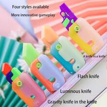 隨機款發光小蘿蔔刀,3d重力蘿蔔刀系列的刀推品牌小胡蘿蔔會發光的減壓玩具 - 彩色 - 查看 2