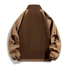 Men's Spring And Autumn Loose Fit American Style Casual All-Match Jacket - Coffee Brown - View 2