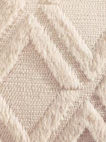 1pc Autumn/winter Geometric Pattern Plush Embroidered Pillowcase - Beige - View 3