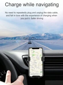 S19重力車載手機支架,搭載15w快速無線充電功能,車用手機支架 - 藍色 - 查看 8