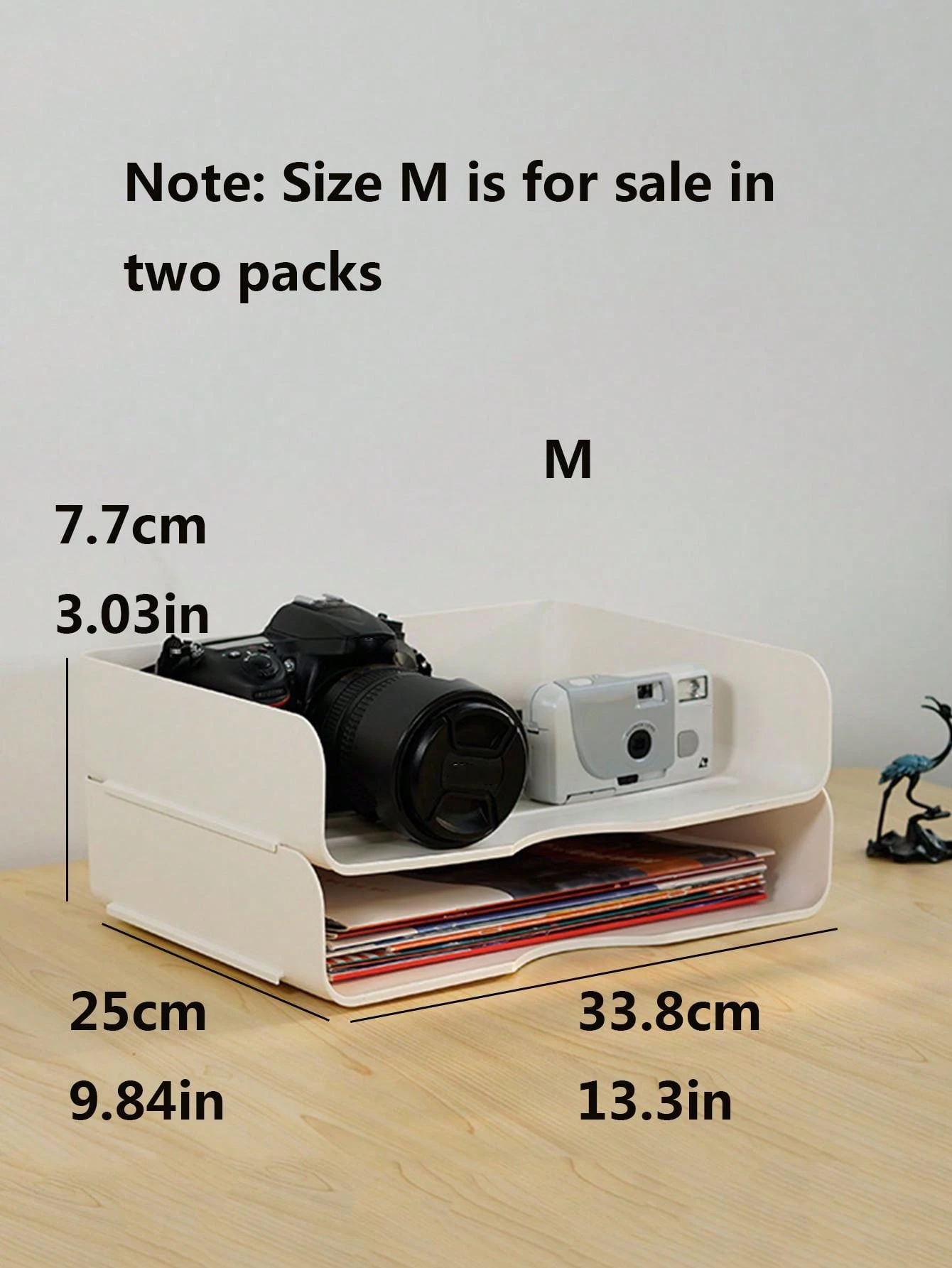 Organiseur De Bureau 3 Niveaux Avec Trieurs Verticaux - Pour Papiers A4, Magazines - Couleur Noir