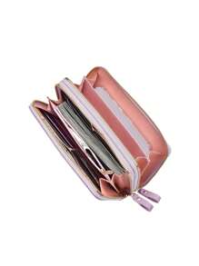 Nuevo monedero de mujer de estilo medium - Bolso de embrague de moda con cremallera doble capa para teléfono móvil - Regalo/presente para mujer - Monedero largo, cartera, monedero de muñeca