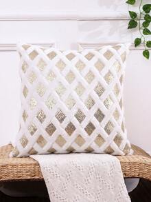 Vỏ đệm Sequin Plush không có chất độn - Vàng - Xem 5