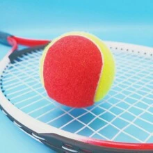 Una pelota suave de entrenamiento para niños, pelota de tenis de entrenamiento de gran tamaño 7,5CM, pelota especial de competición dividida en rojo y amarillo, tenis de goma - Multicolor - Ver 4