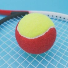 Una pelota suave de entrenamiento para niños, pelota de tenis de entrenamiento de gran tamaño 7,5CM, pelota especial de competición dividida en rojo y amarillo, tenis de goma - Multicolor - Ver 3