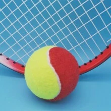 Una pelota suave de entrenamiento para niños, pelota de tenis de entrenamiento de gran tamaño 7,5CM, pelota especial de competición dividida en rojo y amarillo, tenis de goma - Multicolor - Ver 5