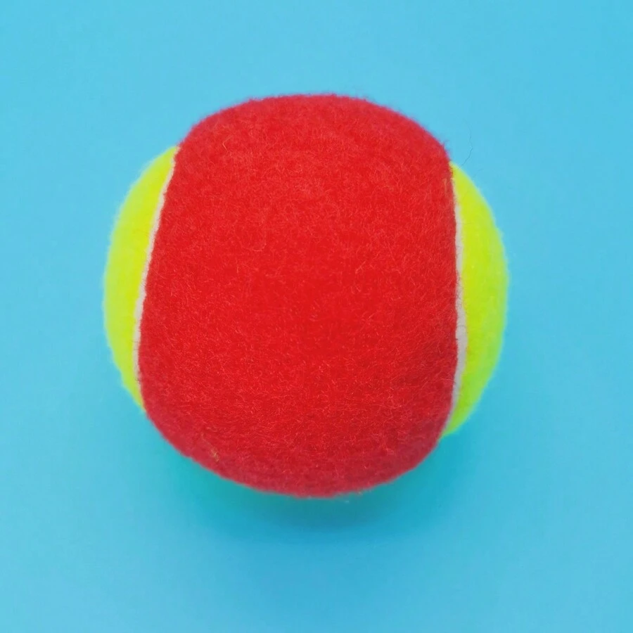 Una pelota suave de entrenamiento para niños, pelota de tenis de entrenamiento de gran tamaño 7,5CM, pelota especial de competición dividida en rojo y amarillo, tenis de goma - Multicolor - Ver 1