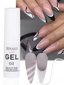 5毫升白色法式美甲凝胶UV LED彩绘凝胶美甲设计DIY绘画半永久指甲油 - 白色 - 查看 1