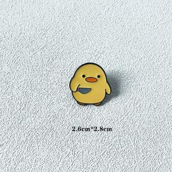 1 pieza Broche en forma de pato de goma lindo para niños, insignia de dibujos animados, decoración personalizada para mochila, creativo
