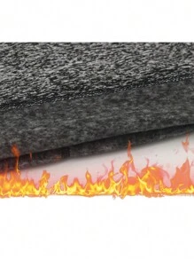 1入組冬季厚款絨毛保暖圍巾,帶風防口罩,室內外滑雪和騎行保暖 - 黑色 - 查看 3