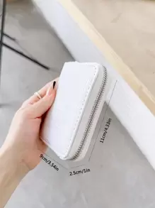 时尚个性化短款女士钱包，外部为白色，内部为黑色，卡夹和硬币便携式现金，白领阶层，适合女性大学工作商务通勤办公室，适合周年纪念日，适合生日礼物，情人节礼物，商务休闲女士钱包钱包小钱包