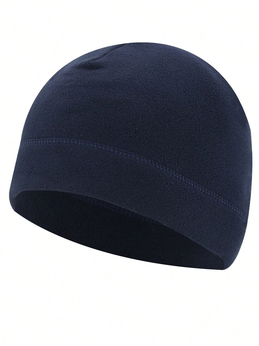 1頂秋冬戶外保暖絨毛帽,防風適合遠足、騎行、滑雪、跑步等活動 - 藏蓝色 - 查看 1