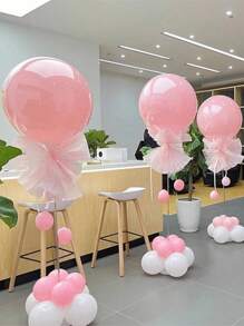 2套可調節氣球柱支撐架金屬氣球架支架帶塑膠底座適合婚禮裝飾生日新生兒派對