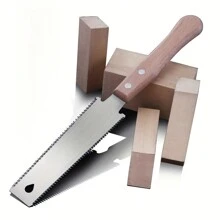 6英寸雙面拉鋸,日本手動鋸,柔軟鋸片,毛邊用水靈彎柄木工鋸 - 淺灰色 - 查看 4