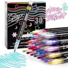 30 Colors Dual-line Acrylic Marker Pen - Multicolor - View 1