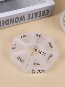 1pc Portable Mini 7-day Pill Box, Travel Storage Container