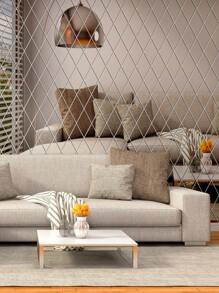 32 件几何图案镜子墙贴，简约钻石形装饰镜，适合家居装饰最佳礼物 - 銀色 - 查看 5