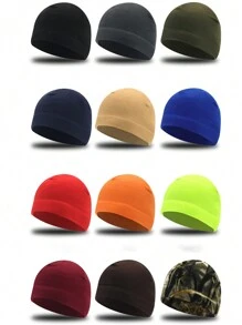 1頂秋冬戶外保暖絨毛帽,防風適合遠足、騎行、滑雪、跑步等活動 - 藏蓝色 - 查看 6