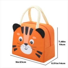 Cute Outdoor Insulated Cartoon Thickening Aluminum Foil Large Capacity Handheld Bag For Office Workers And Students - Orange - View 3