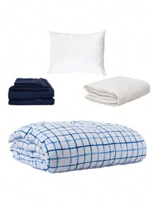 Palermo Completo Softy Edredon + Sabanas Softy + Protector + Almohada Oso Microfibra Azul | Marino | Blanco Individual - Multicolor - Ver 1