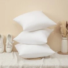 1pc 3d Solid Color Throw Pillow Core For Indoor Decoration, For Car Sofa Cushion Pad - White - View 8