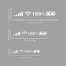 1 Pegatina Creativa Para Coche, Pegatina De Vinilo Con Porcentaje De Batería Wifi De Señal, Pegatina Decorativa Para Ventana Trasera De Coche, Accesorio De Decoración Para Coche - Blanco - Ver 7