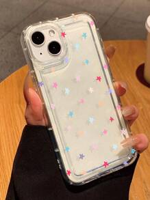 苹果心形印花透明手机壳适用于 防水防震防摔防刮 - 彩色 - 查看 3