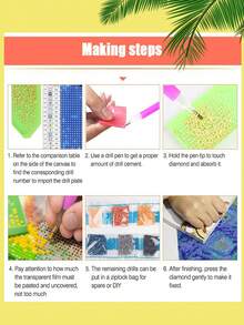 幻想蘑菇設計全鑽圓形鑽繡diy馬賽克鑽石繪畫,適用於客廳家居裝飾、牆壁藝術和創意手工藝品 - 彩色 - 查看 5