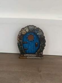 1入精靈童話門木質立體家居裝飾飾品,工藝擺設,可愛裝飾,創意裝飾,辦公桌面電腦裝飾,場景裝飾,桌面裝飾 - 紅色 - 查看 2