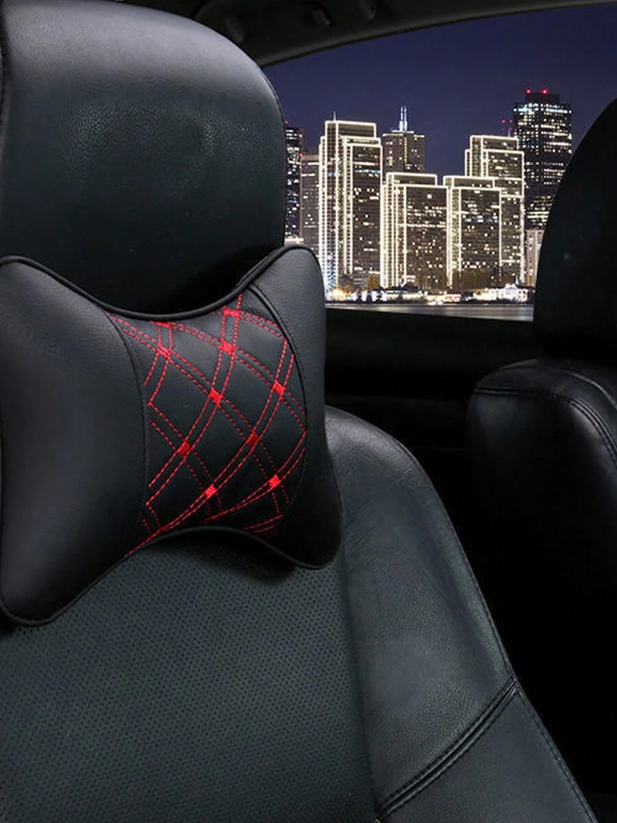 1入黑紅色汽車頸枕,汽車頸托,四季通用汽車座椅靠頭,辦公椅沙發床裝飾汽車頭部頸部支撐枕頭