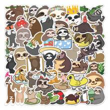 50 張可愛動物貼紙，包括熊貓、樹懶、刺蝟、倉鼠、貓、狗等 - 彩色 - 查看 1