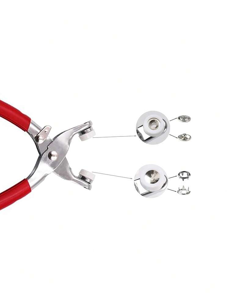 Set di 100 bottoni a pressione, bottoni a pressione in metallo con pinze di fissaggio, kit