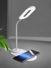 Lámpara de escritorio multifunción de 15W con carga inalámbrica y ajuste de iluminación para fotografía - Blanco - Ver 1