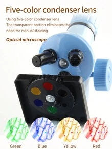 初學者科學教育可調式粉紅顯微鏡,課堂工具(不含電池) - 粉色 - 查看 7