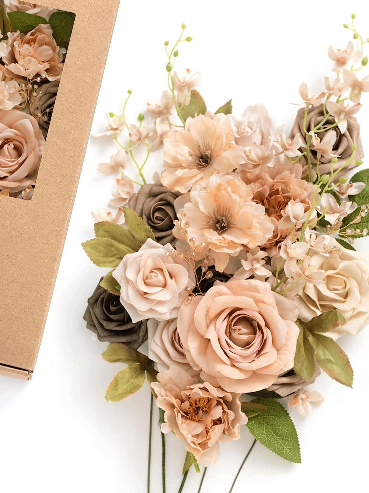 Artificial Flowers Box Set DIY Bouquets Centerpieces Faux Flowers Combo