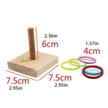 1/2/3 Sets Wooden Parrot Hoop Toy, Colorful Hoop Toys With 5 Rings (Random Colors), Bird Chewing Toy, Birdcage Accessories