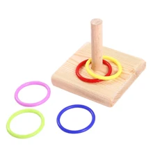1/2/3 Sets Wooden Parrot Hoop Toy, Colorful Hoop Toys With 5 Rings (Random Colors), Bird Chewing Toy, Birdcage Accessories