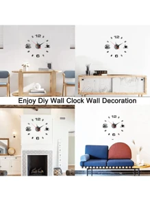 Große DIY Wanduhren für Wohnzimmer Dekoration, 3D dekorative Wanduhren, rahmenlose Spiegel Aufkleber Wanduhr Heimdekoration für Wohnzimmer Schlafzimmer, 1 Stück, Acryl Wandzahl Aufkleber, Kaffeebohnen und Kaffeetasse Muster, Lautloses Uhrwerk, batteriebetrieben, Heimdekoration, Raumdekoration Geschenke Geburtstag Abschluss Wanduhr