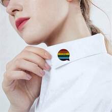 I Am Not Interested In Being Polite Or Heterosexual Brooch Rainbow Badge Accessory Metal Brooch For Motorcycle Bikes, Jackets, Bags, Caps & Lapel - Black and White - View 4