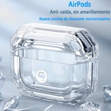 Funda para AirPods Pro Case Carcasa,Funda Protectora Transparente a Prueba de Caídas Suave Funda de Shock-Absorción TPU 360° Protección ，Compatible con AirPods Pro - Blanco - Ver 3