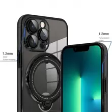 Ốp lưng kim loại mạ đen, có vòng xoay từ tính, vỏ mềm, phiên bản quốc tế, không phải phiên bản nội địa. - màu đen - Xem 6