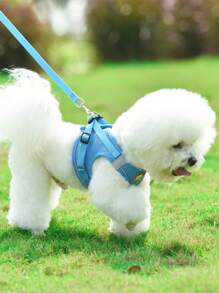 寵物胸背帶背心式狗繩,反光透氣,寵物用品 - 藍色 - 查看 1