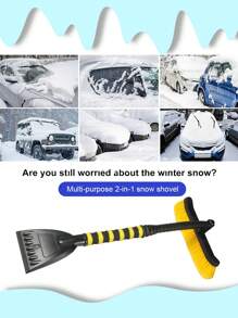 雪鏟鋁合金180度旋轉伸縮耐用汽車零件車載雪鏟汽車用品鏟 - 黃色 - 查看 2