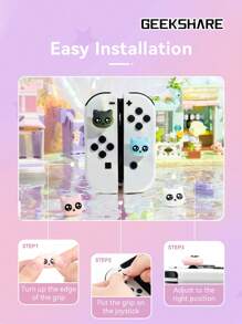 GeekShare 4pcs Cat Paw Controller Grips Compatible With Nintendo Switch/OLED/Switch Lite - Multicolor - View 3