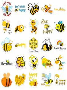 50pcs/Pack Cute Cartoon Little Bee Pp Sticker, Ideal For Festive Gifts, Children'S Items And Room Decoration - Multicolor - View 4