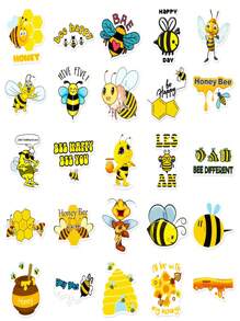 50pcs/Pack Cute Cartoon Little Bee Pp Sticker, Ideal For Festive Gifts, Children'S Items And Room Decoration - Multicolor - View 5