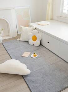 1入臥室客廳兒童遊戲室地毯,北歐風格床頭、沙發、桌旁地墊,流蘇設計,大尺寸柔軟厚實地墊 - 灰色 - 查看 1
