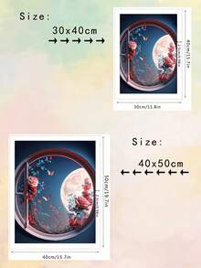 月亮、花朵、蝴蝶 DIY 钻石画、DIY 家居装饰手工艺品吊坠、全圆钻石刺绣、创意手工十字绣、可爱卡通绘画、定制礼品制作